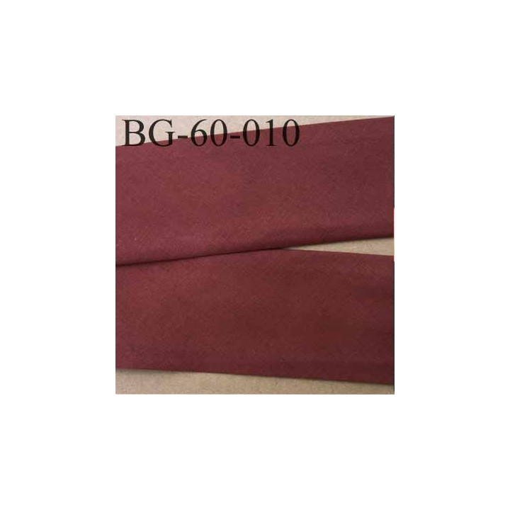 biais ruban galon a plat plié 60 +10+10 mm en coton couleur marron largeur 6 cm plus 2 fois 10 mm vendue au mètre