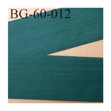 biais ruban galon a plat plié 60 +10+10 mm en coton couleur vert largeur 6 cm plus 2 fois 10 mm prix au mètre