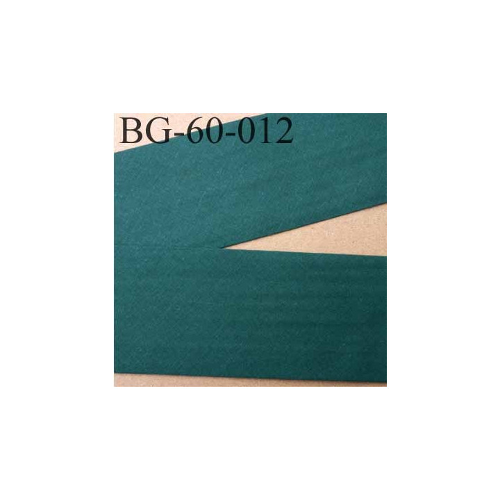 biais ruban galon a plat plié 60 +10+10 mm en coton couleur vert largeur 6 cm plus 2 fois 10 mm prix au mètre