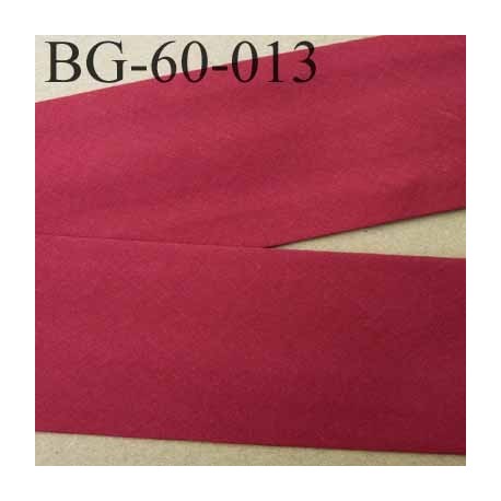 biais ruban galon a plat plié 60 +10+10 mm en coton couleur rouge largeur 6 cm plus 2 fois 10 mm prix au mètre