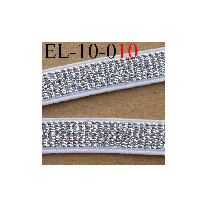 élastique plat couleur blanc et argent brillant très belle qualité superbe largeur 10 mm très beau prix au mètre