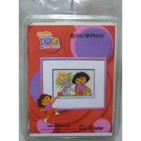 kit à broder nickelodeon DORA L'EXPLORATRICE royal paris réf 9886430.00094