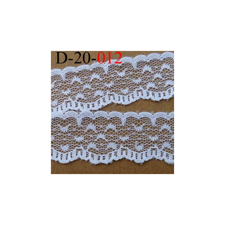 dentelle synthétique largeur 20 mm couleur blanc prix au mètre 