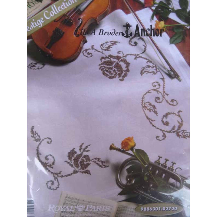 surnappe LES ROSES  80x80 cm kit à broder royal paris prestige collection ref 9886301.02720