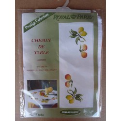 chemin de table AGRUMES 40x100 cm kit à broder royal paris prestige collection ref 9880.6351.2717