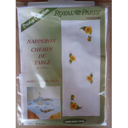 chemin de table TOURNESOLS 40x100 cm kit à broder royal paris prestige collection ref 9880.6351.1745