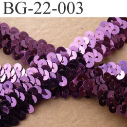 biais galon ruban élastique couleur prune violet brillant strass  disque rond sequin brillant largeur 25 mm vendu au mètre