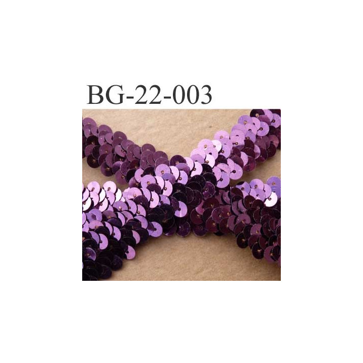 biais galon ruban élastique couleur prune violet brillant strass  disque rond sequin brillant largeur 25 mm vendu au mètre
