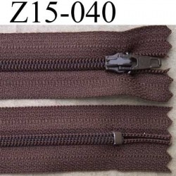 fermeture zip à glissière longueur 15 cm couleur marron non séparable largeur 2.5 cm zip nylon largeur de la glissière zip 4 mm