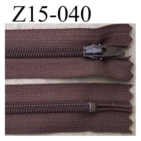 fermeture éclair longueur 15 cm couleur marron non séparable largeur 2.5 cm zip nylon largeur de la glissière zip 4 mm