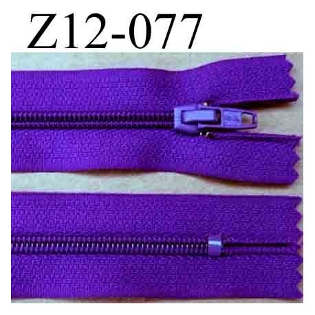 fermeture éclair longueur 12 cm couleur violet foncé non séparable largeur 2.5 cm glissière nylon largeur du zip 4 mm