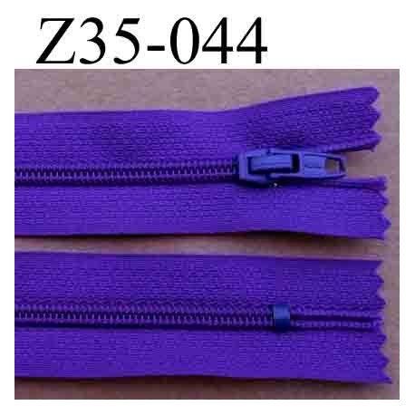 fermeture éclair longueur 35 cm couleur violet foncé non séparable largeur 2.5 cm glissière en nylon largeur 4 mm curseur métal