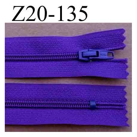 fermeture éclair longueur 20 cm couleur violet foncé non séparable largeur 2.5 cm glissière nylon largeur du zip 4 mm