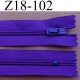 fermeture éclair longueur 18 cm couleur violet foncé non séparable largeur 2.5 cm glissière nylon largeur du zip 4 mm