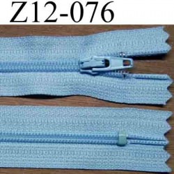 fermeture zip à glissière longueur 12 cm couleur bleu ciel non séparable largeur 2.5 cm glissière nylon largeur du zip 4 mm