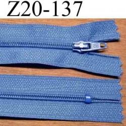 fermeture zip à glissière longueur 20 cm couleur bleu non séparable largeur 2.5 cm glissière nylon largeur du zip 4 mm 