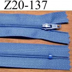 fermeture éclair longueur 20 cm couleur bleu non séparable largeur 2.5 cm glissière nylon largeur du zip 4 mm 