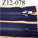 fermeture éclair longueur 12 cm couleur bleu foncé non séparable zip nylon largeur 3,2 cm largeur du zip moulé 6 mm