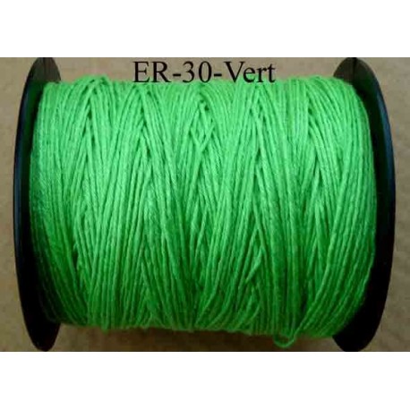 Echevette coton retors réf couleur vert fluo art 89 longueur de bobine 300 m environ soit 30 échevettes de 10 m à 13 cts 