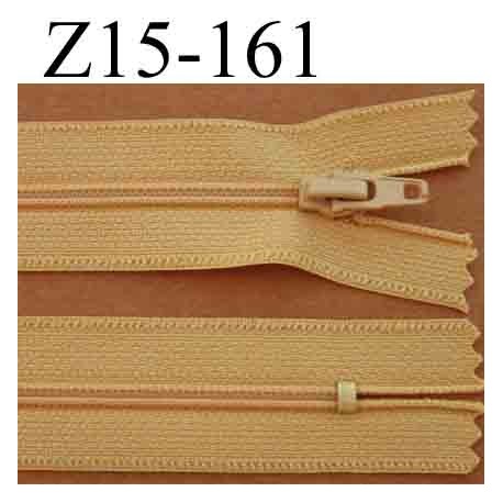 fermeture éclair longueur 15 cm couleur jaune ocre non séparable largeur 2.5 cm glissière nylon largeur du zip 4 mm