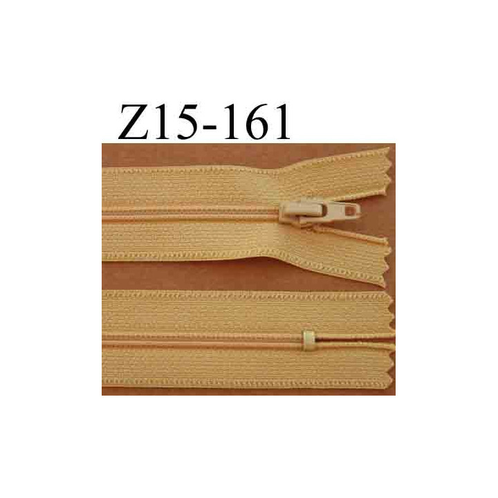 fermeture éclair longueur 15 cm couleur jaune ocre non séparable largeur 2.5 cm glissière nylon largeur du zip 4 mm