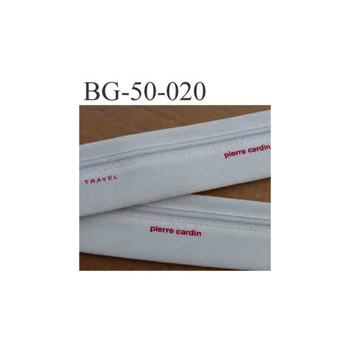 sangle biais ruban PIERRE CARDIN couleur écru et rouge largeur 5 cm souple hyper solide 