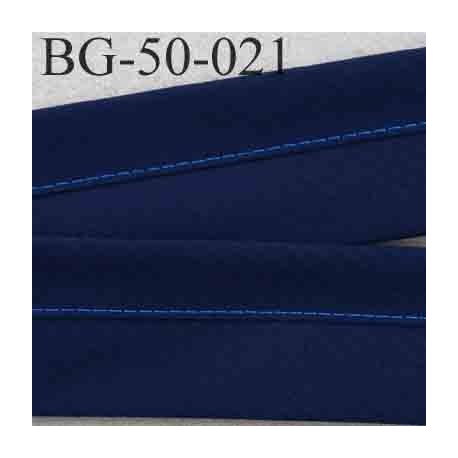 sangle biais ruban haut de gamme couleur bleu marine largeur 5 cm souple vraiment très solide prix au mètre