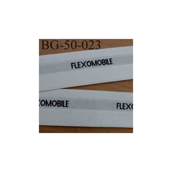 sangle ruban gallon élastique haut de gamme FLEXOMOBILE 20 % d'élasticité couleur blanc écru et noir largeur 5 cm souple 