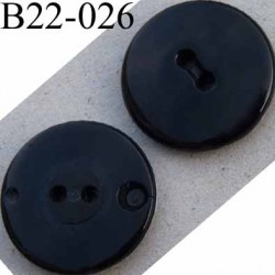 bouton 22 mm couleur noir brillant pvc 4 trous diamètre 22 mm