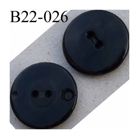 bouton 22 mm noir pvc 4 trous diamètre 22 mm