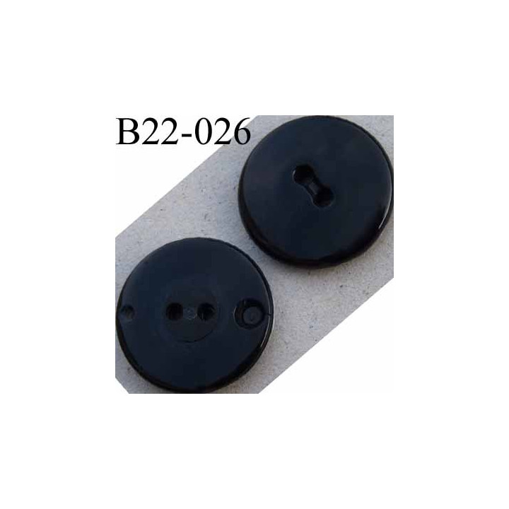 bouton 22 mm noir pvc 4 trous diamètre 22 mm
