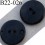 bouton 22 mm noir pvc 4 trous diamètre 22 mm