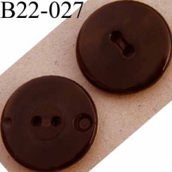 bouton 22 mm couleur bronze brillant presque noir pvc 4 trous diamètre 22 mm