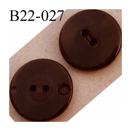 bouton 22 mm couleur bronze brillant tirant sur le noir  pvc 4 trous diamètre 22 mm