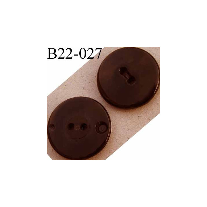 bouton 22 mm couleur bronze brillant presque noir  pvc 4 trous diamètre 22 mm