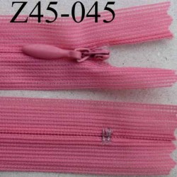 fermeture zip à glissière invisible longueur 45 cm couleur rose non séparable largeur 2.2 cm glissière nylon largeur 4 mm