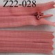fermeture éclair invisible longueur 22 cm couleur rose non séparable largeur 2.2 cm glissière nylon largeur 4 mm