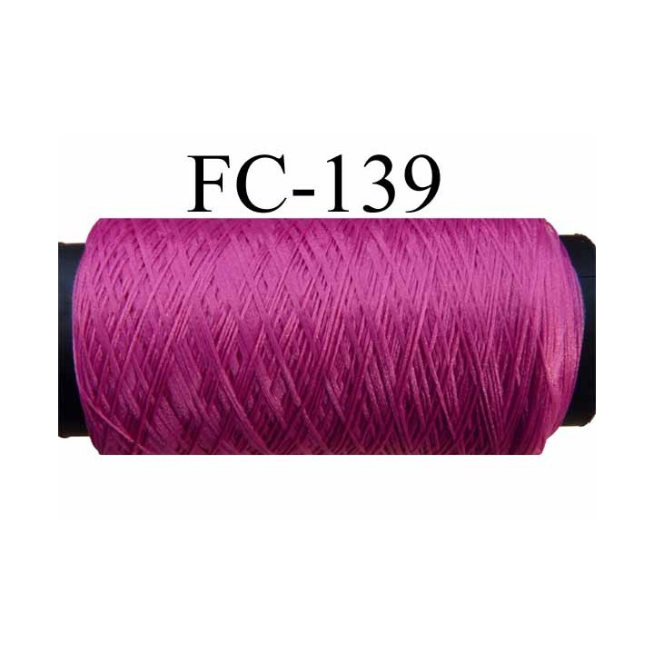 bobine de fil mousse texturé polyester couleur rose fushia longueur de la bobine 500 mètres  fabriqué en France