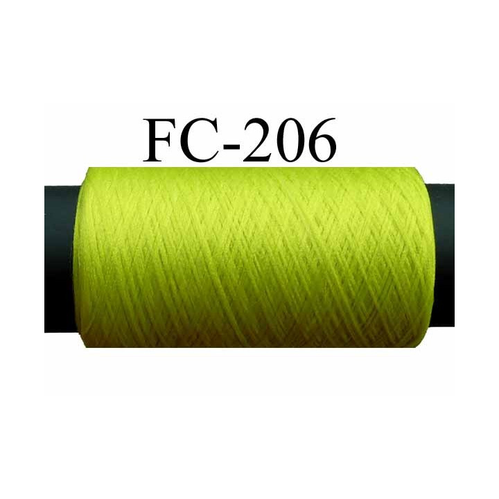 bobine de fil texturé polyester couleur vert fluo  longueur de la bobine 500 mètres Fabriqué en France