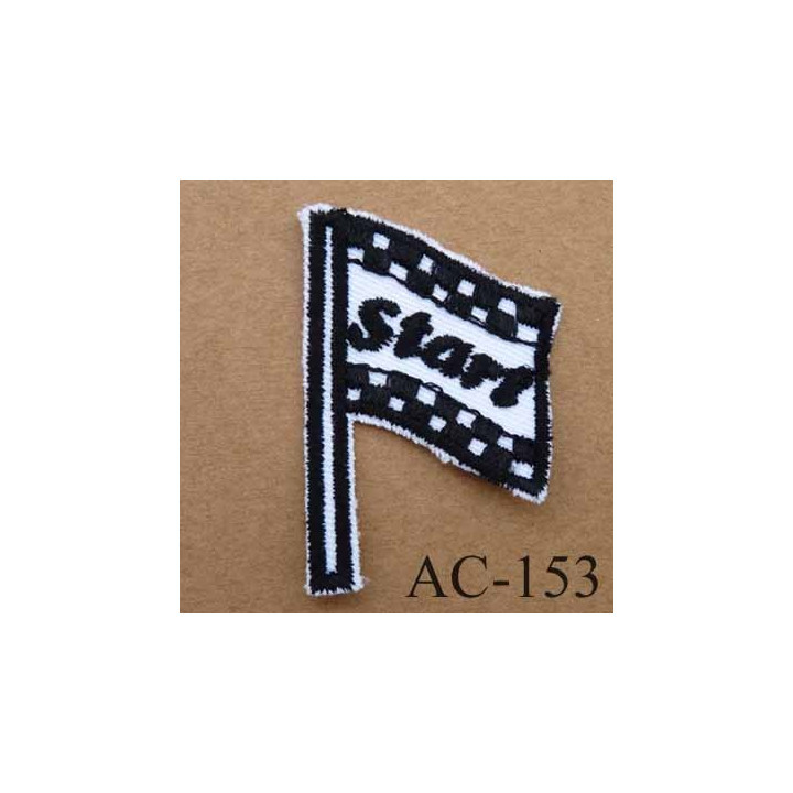 écusson empiècement thermocollant réparateur de vêtement drapeau damier START