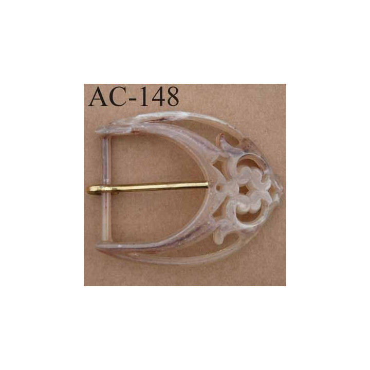 boucle anneau étrier plastique onyx effet marbré  55 mm vendu à l'unité