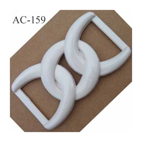 grande boucle anneau étrier plastique couleur ivoire longueur 100 mm largeur 57 mm vendu à l'unité