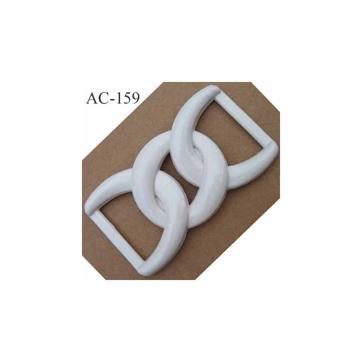 grande boucle anneau étrier plastique couleur ivoire longueur 100 mm largeur 57 mm vendu à l'unité