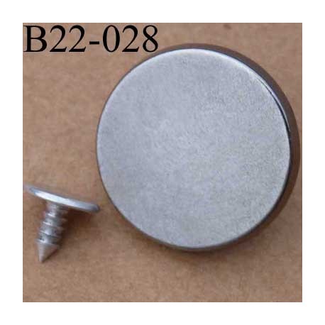 bouton 22 mm à clipser en métal chromé avec le clou facile à posé 22 millimètres