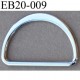 Boucle etrier anneau demi rond métal couleur chromé brillant largeur extérieur 2 cm intérieur 1.5 cm hauteur 1.3 cm
