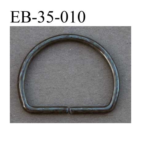 Boucle etrier anneau demi rond métal couleur bronze largeur 3.5 cm intérieur 2.7 cm idéal pour sangle 2,5 cm hauteur 2.7 cm
