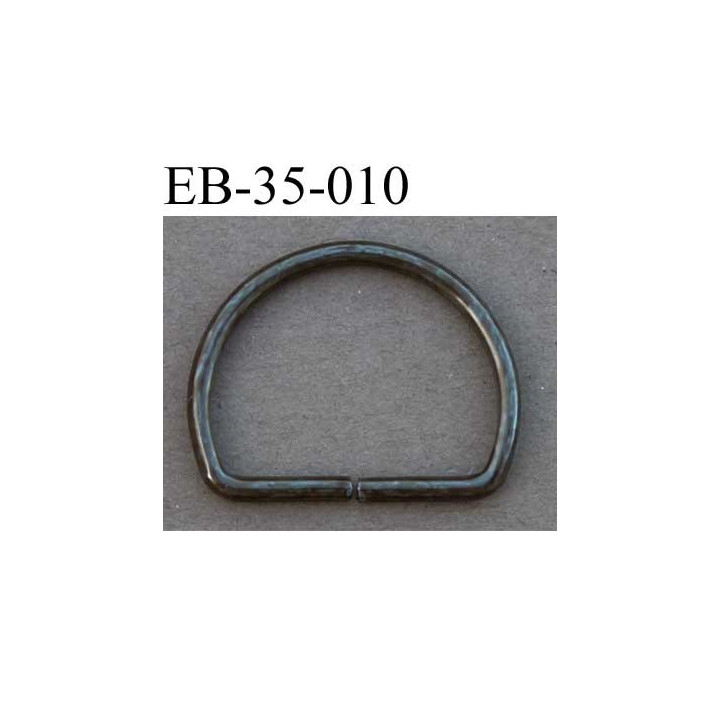 Boucle etrier anneau demi rond métal couleur bronze largeur 3.5 cm intérieur 2.7 cm idéal pour sangle 2,5 cm hauteur 2.7 cm