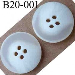 bouton 20 mm couleur blanc et blanc cassé 4 trous diamètre 20 mm