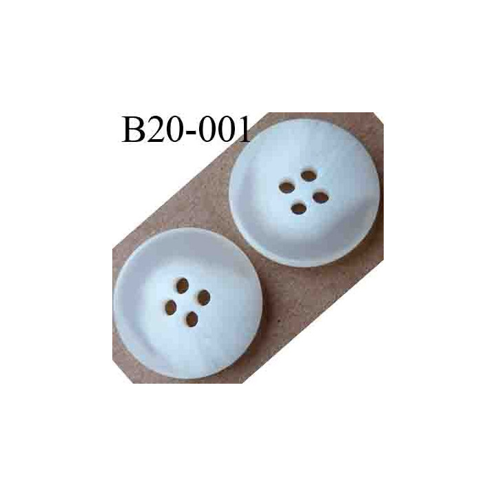 bouton 20 mm couleur blanc et blanc cassé 4 trous diamètre 20 mm