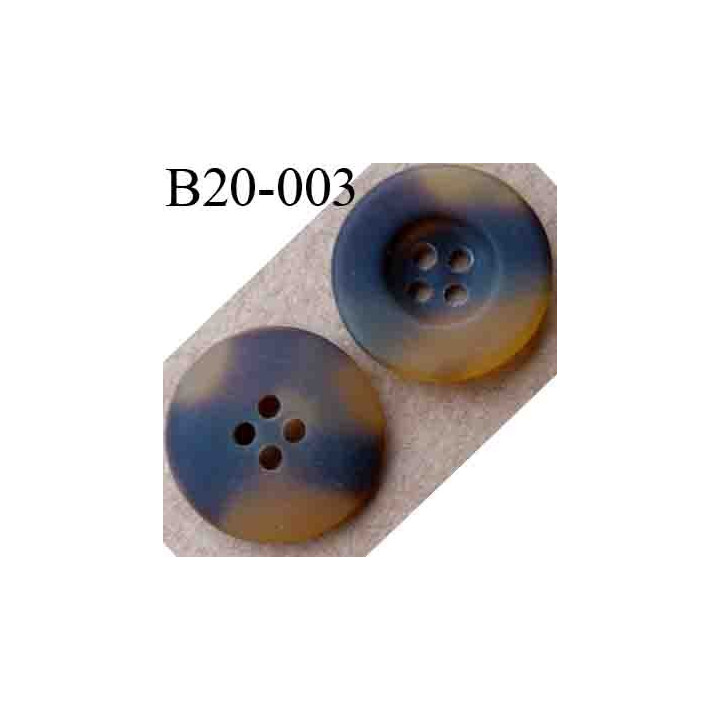 bouton 20 mm couleur pvc marron marbré 4 trous diamètre 20 mm
